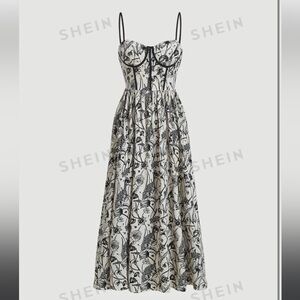 Shein Black & White Floral Dress